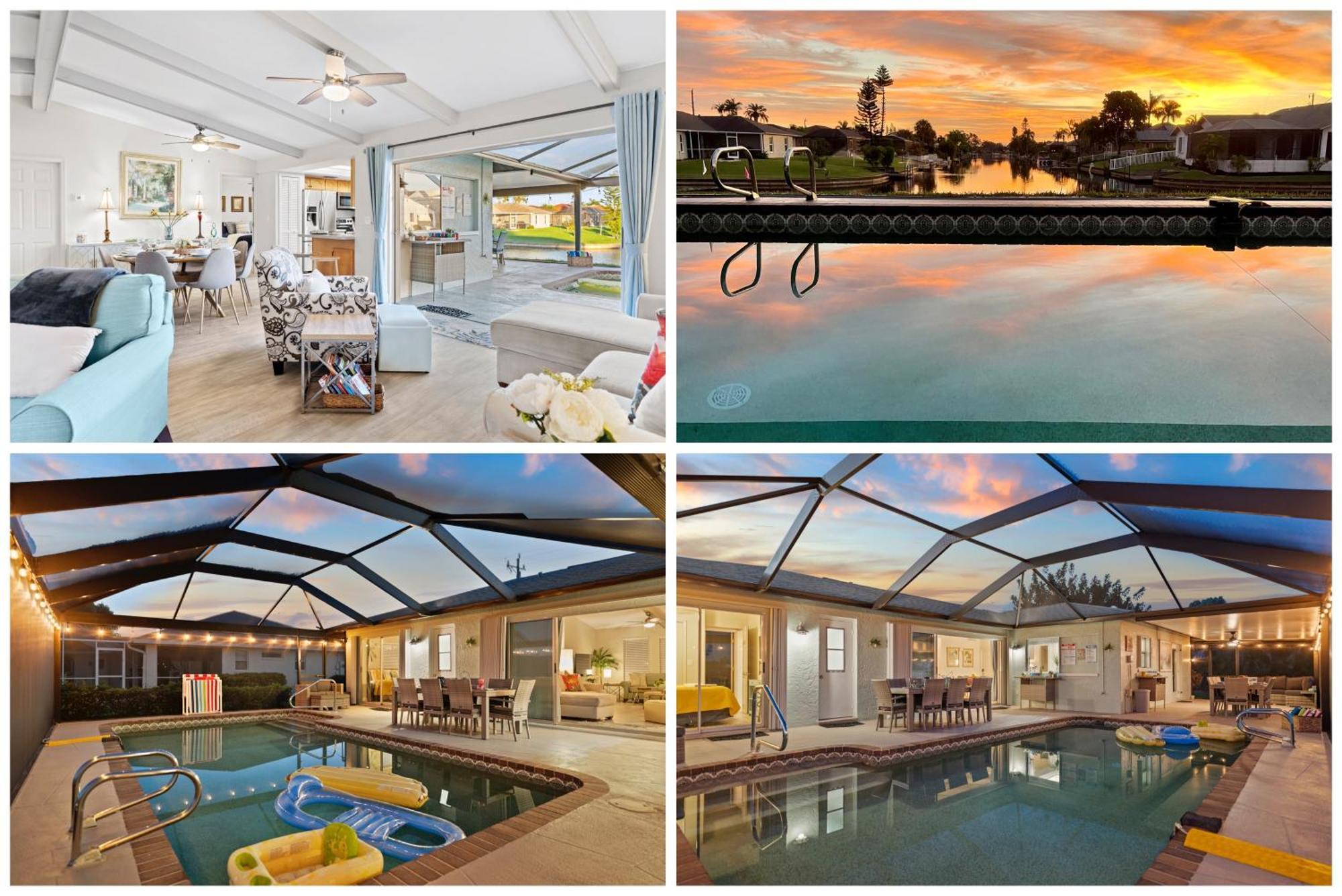 Serenity Waterfront Villa With King Suite, Private Pool, Great Lanai Enclosure And Long Water Views Cape Coral Dış mekan fotoğraf